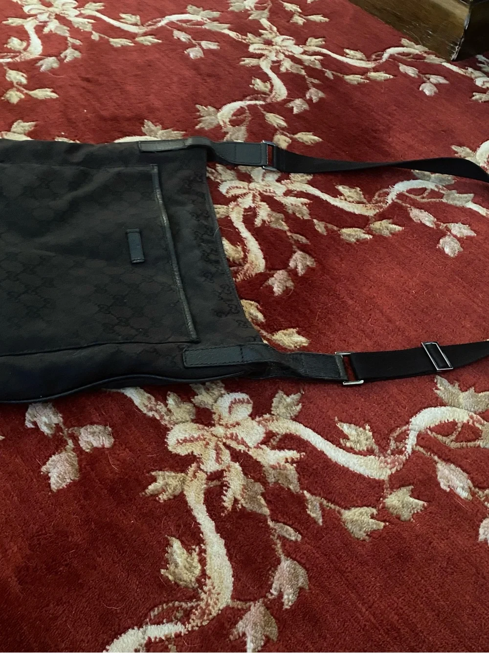 Gucci Black Monogram Messenger Bag